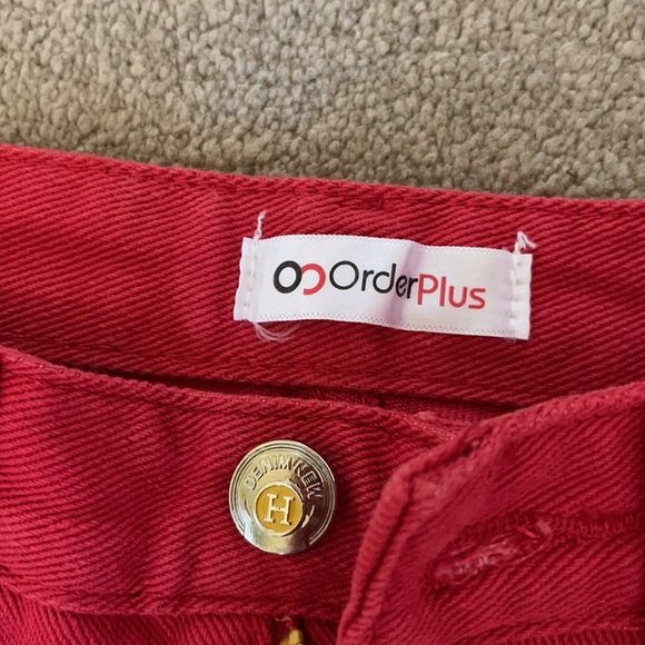 Red Denim Shorts - Picture 3 of 4